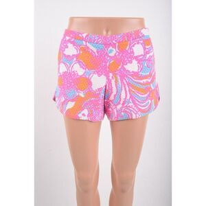 Lilly Pulitzer Womans Adie Shorts Size 0 Pink Shorely Blue Floral excellent